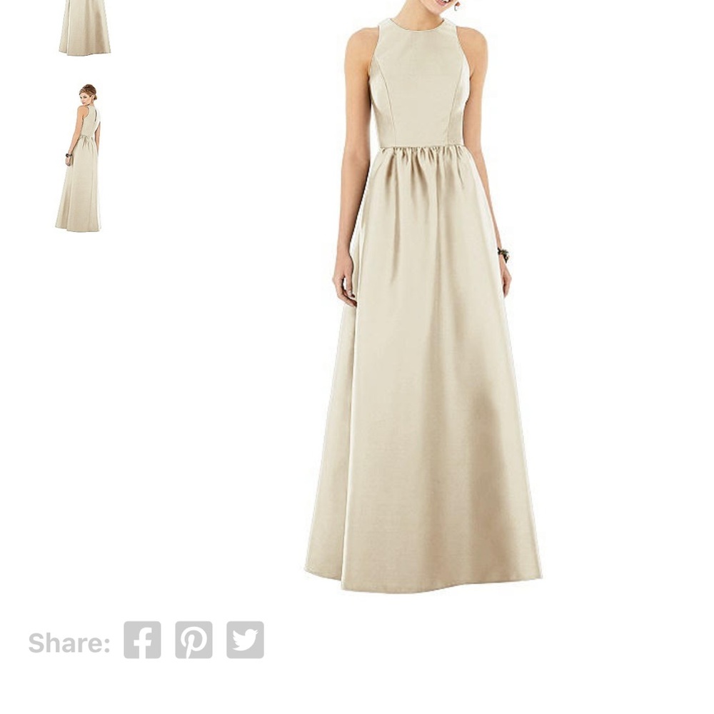 Alfred Sung D707 champagne bridesmaid dress size 6